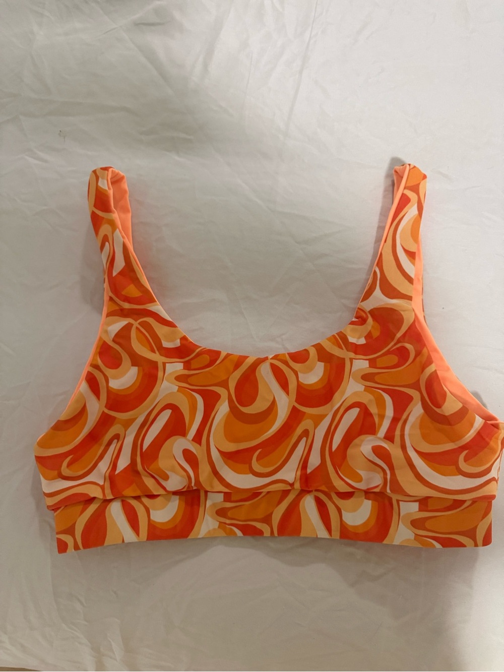 Kulani Kinis Women's Orange Abstract Print Crop Tank Top
